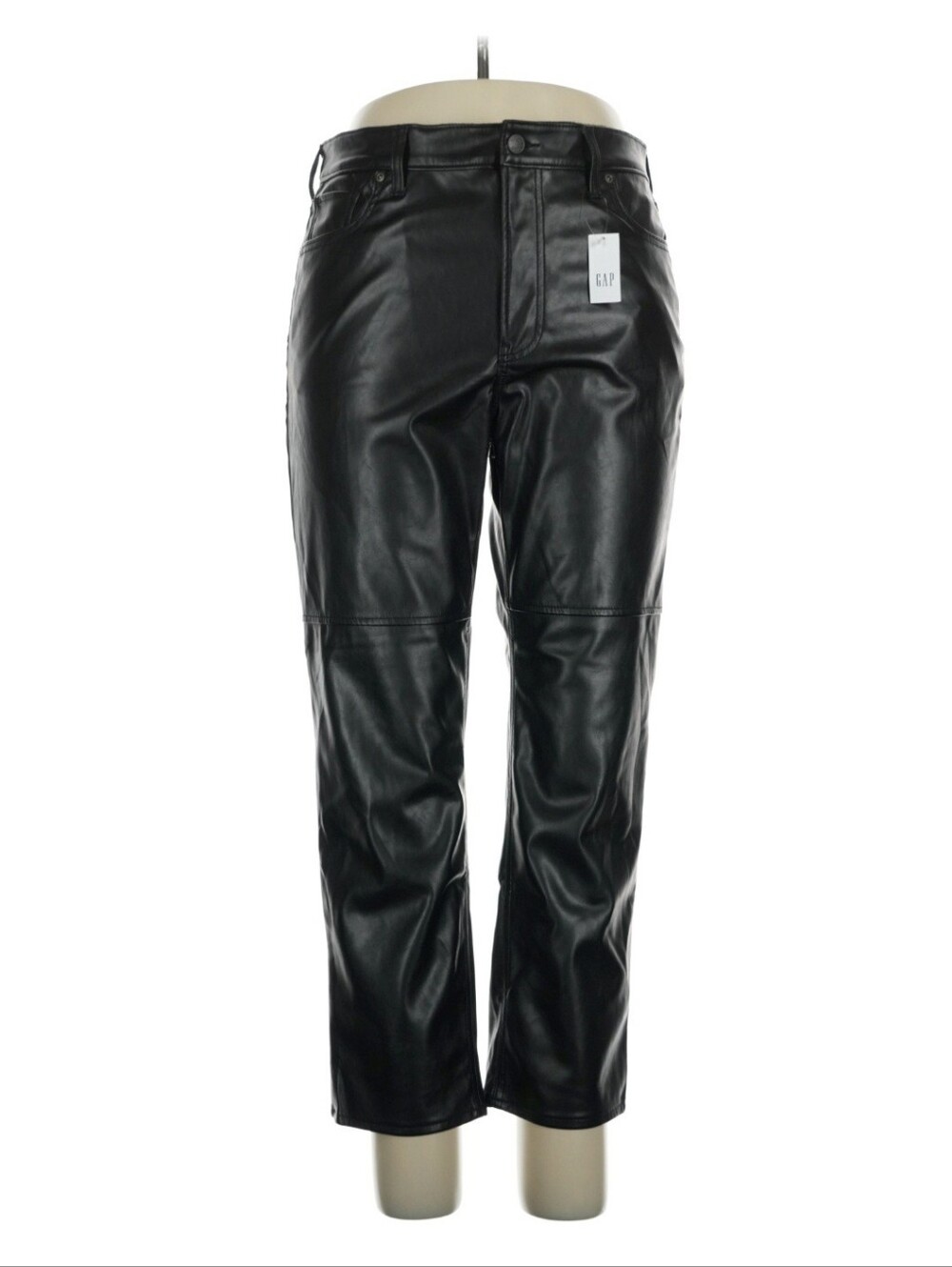 GAP Nwt Black Faux Leather Straight Jeans Size 16